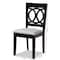 Baxton Studio Lenoir Gray Upholstered Espresso Brown Finished Wood Dining Chair, PK4 153-9400 - alternate 3